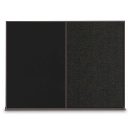 United Visual Products Double Door Radius Corkboard, 60"X36", W UV8004-WHITE-CORK